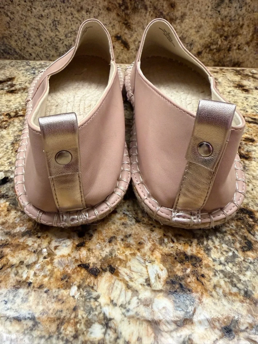 ASOS Blush Pink Espadrille Flats Gold Toe Cap Size 8 Jaslynne Slip On Shoes